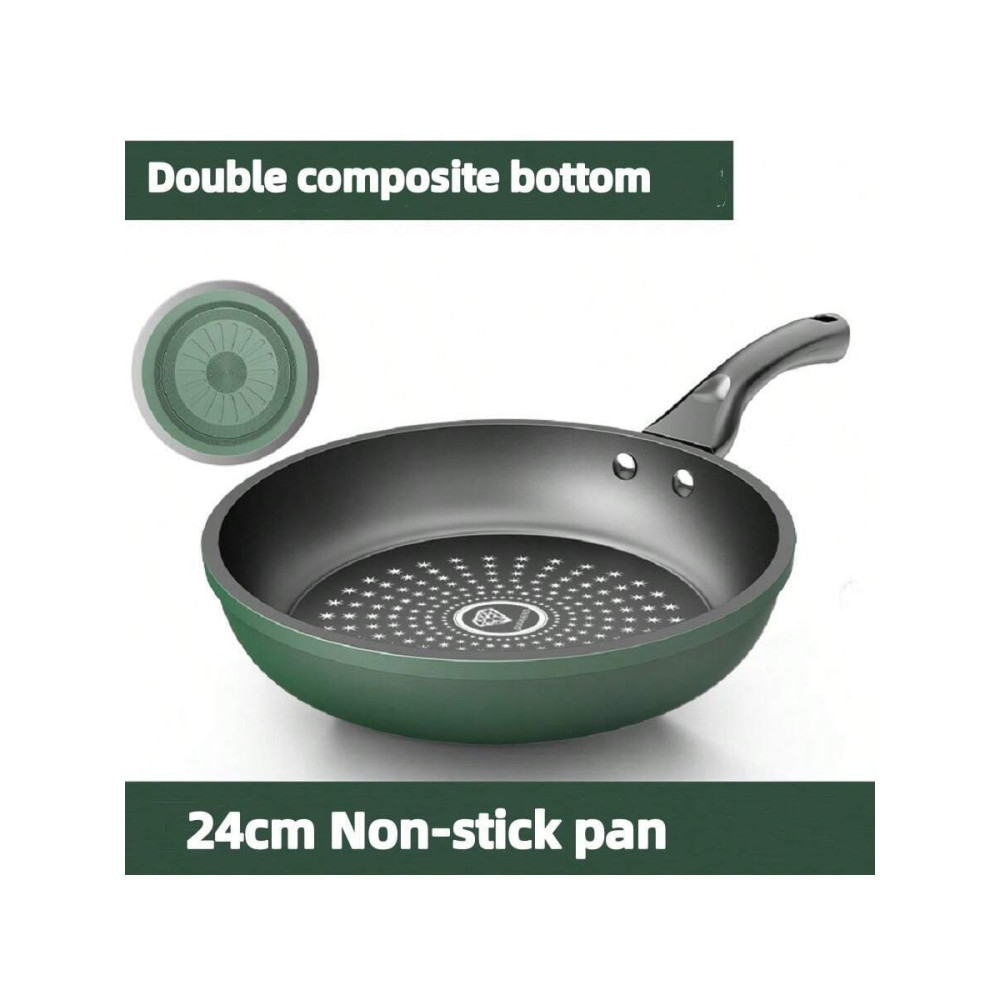 1pc Non-Stick Frying Pan 24cm/9.45inch Diameter Cookware with Lid Suitable for Fried Eggs for Stove and Induction Cooker New Style