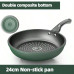 1pc Non-Stick Frying Pan 24cm/9.45inch Diameter Cookware with Lid Suitable for Fried Eggs for Stove and Induction Cooker New Style