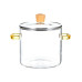 APPKER Glass Cooking Pot with Lid, Borosilicate Heat Resistant Slow Cooker, Glass Cookware Set with Lid and Handle for Stove, Suitable for Cooking Pasta, Noodles, Soup, Grains, Fruit, Seafood
