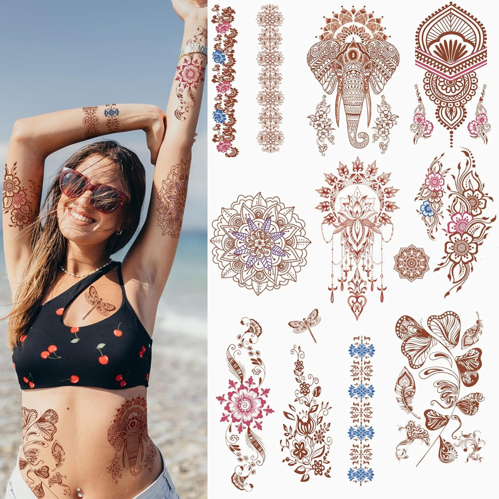 Aresvns Temporary Tattoo Henna for Women, Indian Waterproof ..