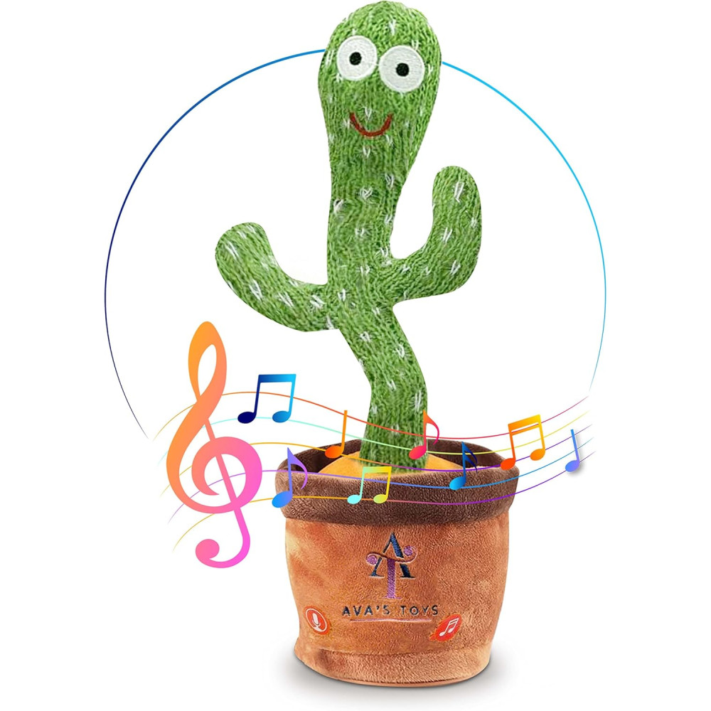 Ava's Toys Dancing Cactus Voice Recorder Baby Toys - Plush Toys Singing Cactus Toy- Repeat What You Say Talking Cactus
