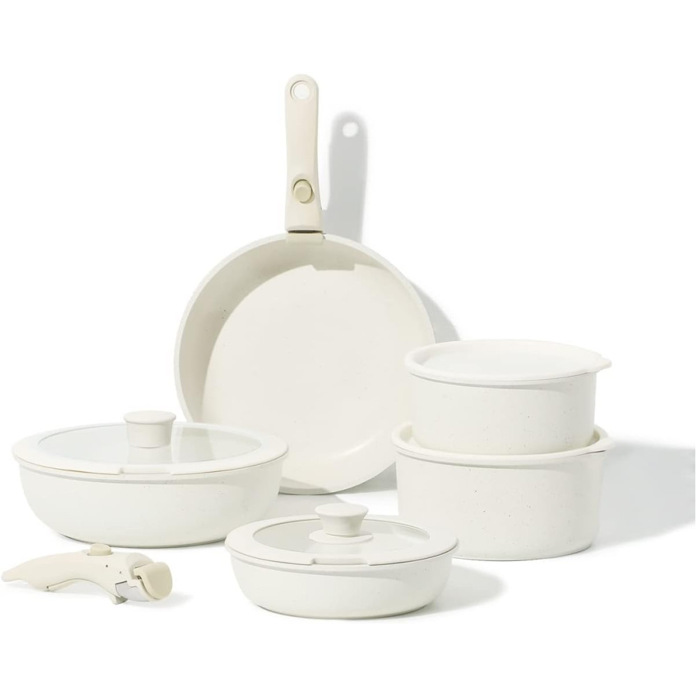 CAROTE Nonstick Cookware Sets, Detachable Non Stick Pots and..