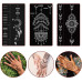 ELECDON Tattoo Templates, Henna Tattoo Stencils, 12 Sheet Hand Temporary Tattoo Stickers, Self-Adhesive Reusable, Temporary Tattoos for Kids&Adults Body Art Template, Painting Stencils