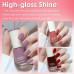 LBOYLOVE® 6 Colors Nail Polish Set, 6 Pcs Quick Dry & Long Lasting Nude Nail Varnish, Non-Toxic Water Based Holographic Nail Polish Gel for DIY Nail Art at Home, 8ml x 6