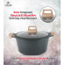 LIFE SMILE Cooking Pots Set - Granite Stone cookware set Multi Layer Granite Non Stick Coating - Bakelite Handles 100% PFOA FREE, Induction Base Cooking Sets (Brown, 16/20/24CM)