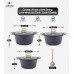 LIFE SMILE Cooking Pots Set - Granite Stone cookware set Multi Layer Granite Non Stick Coating - Bakelite Handles 100% PFOA FREE, Induction Base Cooking Sets (Brown, 16/20/24CM)