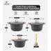 LIFE SMILE Cooking Pots Set - Granite Stone cookware set Multi Layer Granite Non Stick Coating - Bakelite Handles 100% PFOA FREE, Induction Base Cooking Sets (Brown, 16/20/24CM)