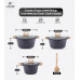 LIFE SMILE Cooking Pots Set - Granite Stone cookware set Multi Layer Granite Non Stick Coating - Bakelite Handles 100% PFOA FREE, Induction Base Cooking Sets (Brown, 16/20/24CM)