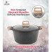 LIFE SMILE Cooking Pots Set - Granite Stone cookware set Multi Layer Granite Non Stick Coating - Bakelite Handles 100% PFOA FREE, Induction Base Cooking Sets (Brown, 16/20/24CM)