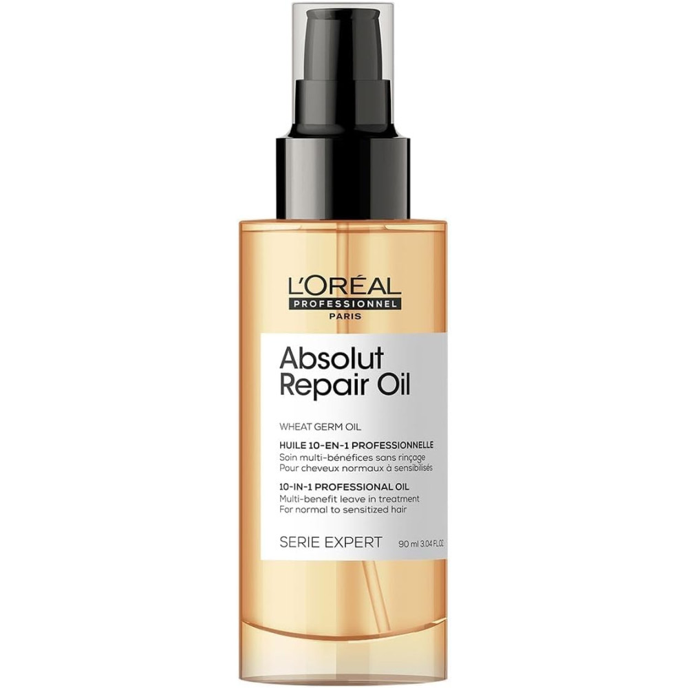 L’Oréal Professionnel | Absolut Repair Oil multi-benefit leave in treatment | For dry and damaged hair | | Repairs & Hydrates Dry, Damaged Hair | With Protein and Gold Quinoa | SERIE EXPERT | 90ml