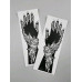 Lilis_Henna Stencil Temporary Tattoo Template, Floral Design Hand Pattern, Black and White, Pair