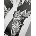 Lilis_Henna Stencil Temporary Tattoo Template, Floral Design Hand Pattern, Black and White, Pair