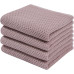 MahMir 100% Cotton Waffle Weave Kitchen Dish Cloths, Waffle Tea Towels Ultra Soft Absorbent Quick Drying Dish Towels, 34x34 CM, 4-Pack, (Mixed Color)