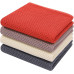 MahMir 100% Cotton Waffle Weave Kitchen Dish Cloths, Waffle Tea Towels Ultra Soft Absorbent Quick Drying Dish Towels, 34x34 CM, 4-Pack, (Mixed Color)