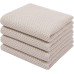 MahMir 100% Cotton Waffle Weave Kitchen Dish Cloths, Waffle Tea Towels Ultra Soft Absorbent Quick Drying Dish Towels, 34x34 CM, 4-Pack, (Mixed Color)