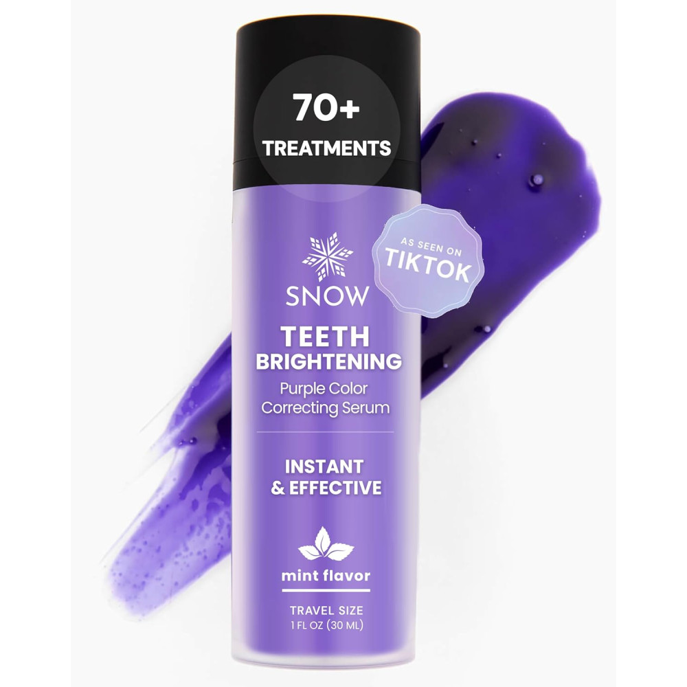SNOW Teeth Brightening Purple Serum | Gentle & Enamel Safe Instant Brightening for Brighter Smile | Dental Care, Hygiene, & Tooth Care | Bright Smile for Events & Daily Confidence | 2 Month Supply