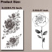 Tazimi 10 Sheets 3D Black Flower Rose Temporary Tattoos For Women, Waterproof Fake Body Art Arm Sketch Tattoo Stickers For Women Girls