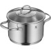 WMF Provence Plus 5-Piece Induction Saucepan Set with Glass Lid, Polished Cromargan Stainless Steel, Saucepan Set, Uncoated