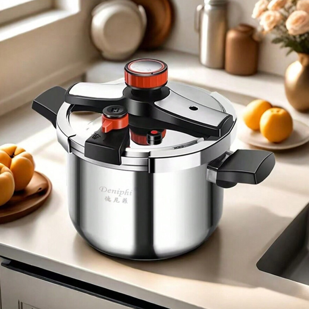 304 stainless steel pressure cooker, suitable for gas and el..