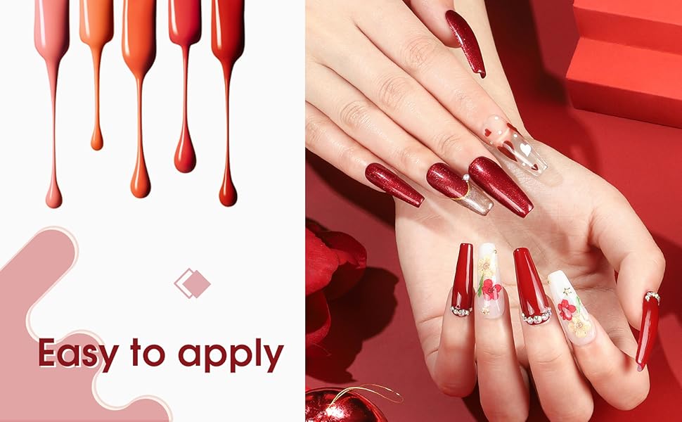 V-VENALISA-Gel-Nail-Polish-Set-6-Colors-Burgundy-Red-Gel-Pol